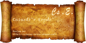 Csiszér Ernő névjegykártya