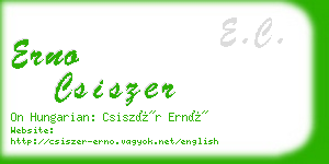 erno csiszer business card